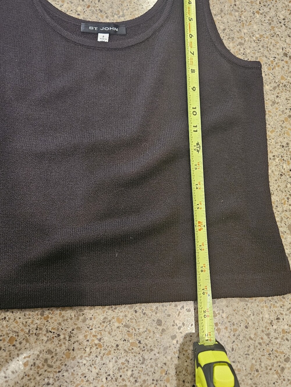 St. John Brown Sleeveless Sweater Shell Tank Top Santana Knit Wool Blend P/XS/4 - Picture 8 of 9